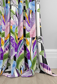 Palm Springs, Black Stripe - Made To Measure Curtains
